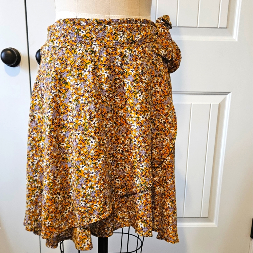 Floral wrap skirt